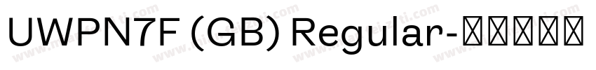UWPN7F (GB) Regular字体转换